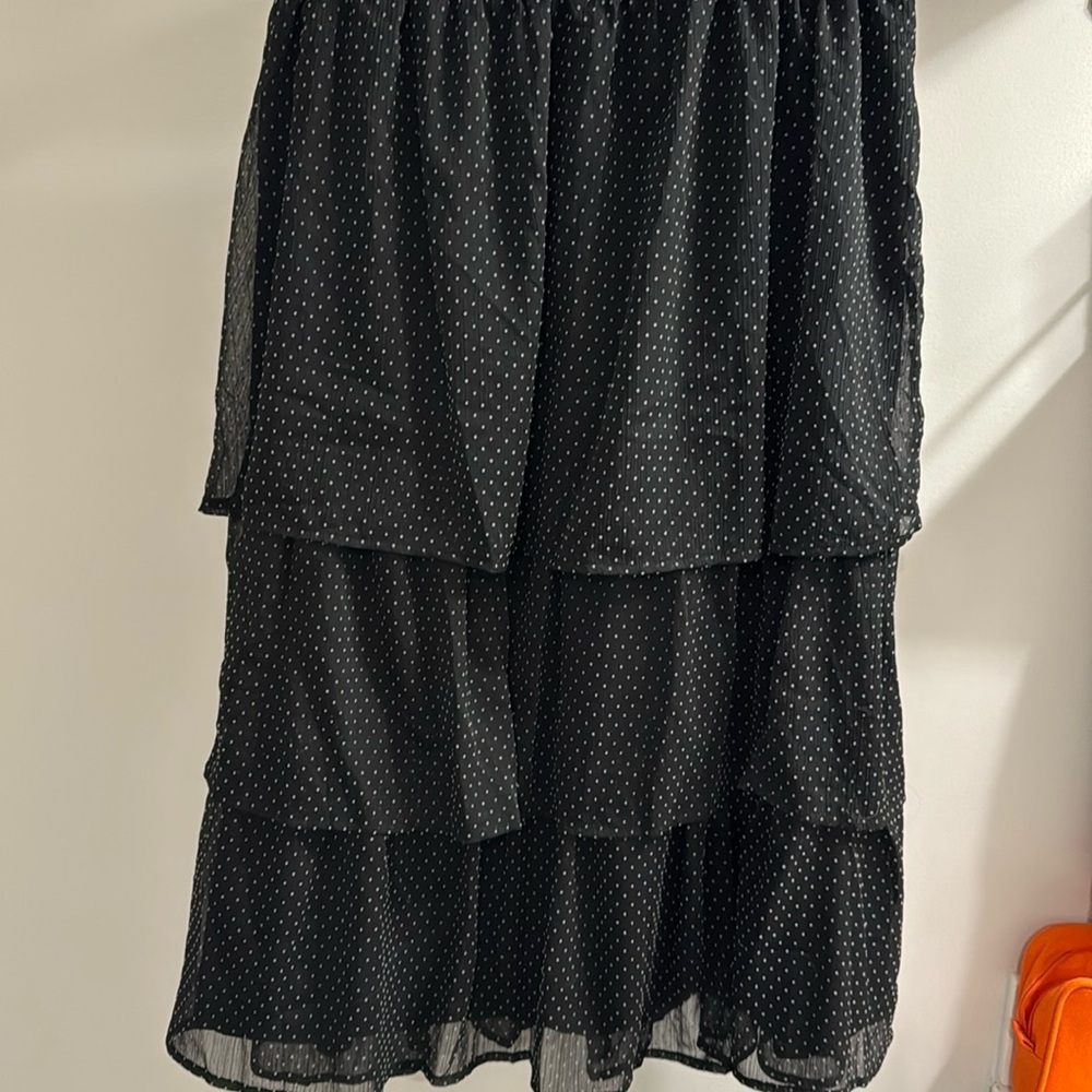 J Crew black ruffle skirt XL